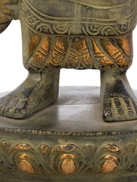 15" Standing Buddha (Tibetan Buddhist Deity) In Brass | Handmade | Made In India