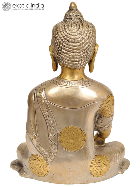 8" Lord Buddha Seated in Earth Witness Gesture In Brass | Handmade | Made In India