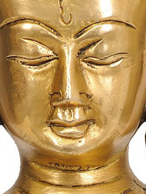 8" Lord Buddha Seated in Earth Witness Gesture In Brass | Handmade | Made In India