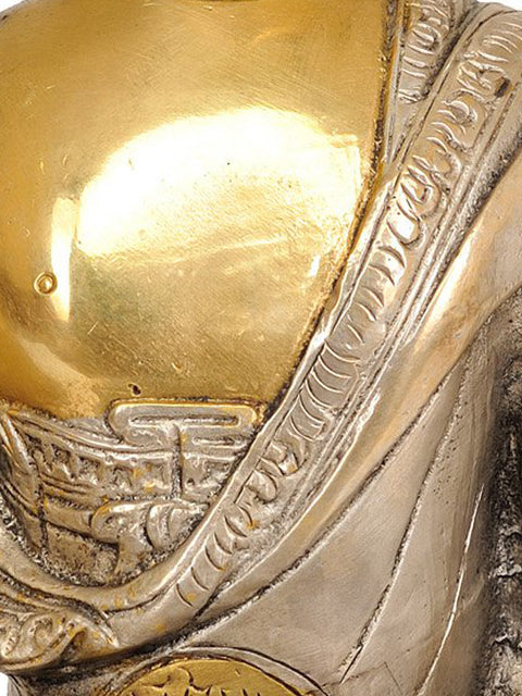 8" Lord Buddha Seated in Earth Witness Gesture In Brass | Handmade | Made In India