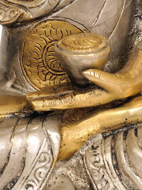 8" Lord Buddha Seated in Earth Witness Gesture In Brass | Handmade | Made In India