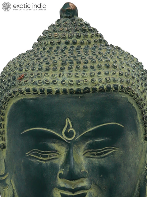 16" Buddha in Bhumisparsha Mudra Brass Statue – Symbol of Enlightenment, Handmade in India