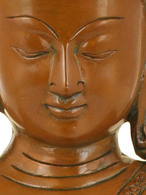 11" The Buddha in Bhumisparsha Mudra In Brass | Handmade | Made In India