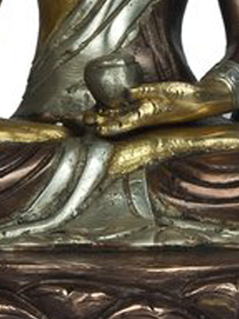 11" Buddha on High Throne In Brass | Handmade | Made In India