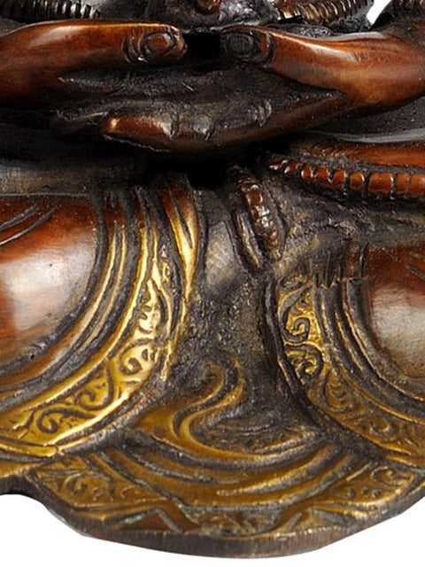 10" Tibetan Buddhist Deity Amitabha Buddha In Brass | Handmade | Made In India