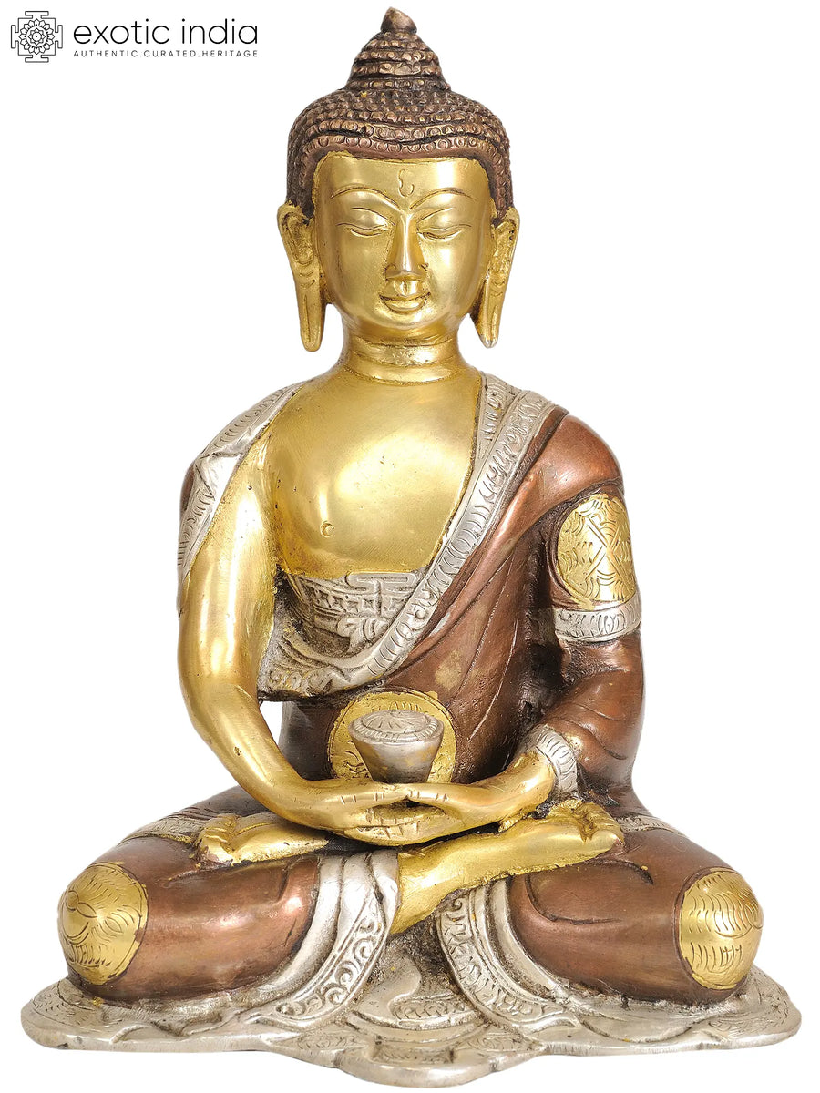 8" Dhyani Buddha Brass Statue Handmade