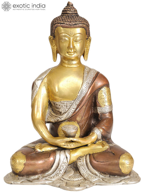 8" Dhyani Buddha In Brass | Handmade | Made In India
