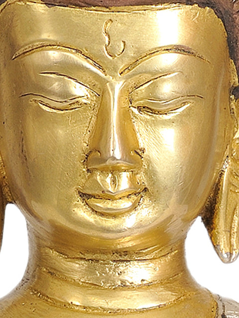 8" Dhyani Buddha In Brass | Handmade | Made In India