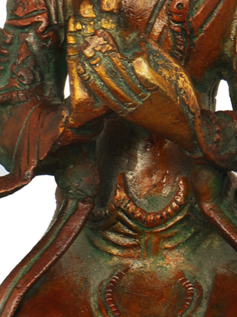 9" Tibetan Buddhist Deity Maitreya Buddha In Brass | Handmade | Made In India