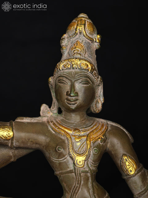 14" Shiva-The Dancer in One Leg Raised Mudra In Brass | Handmade | Made In India