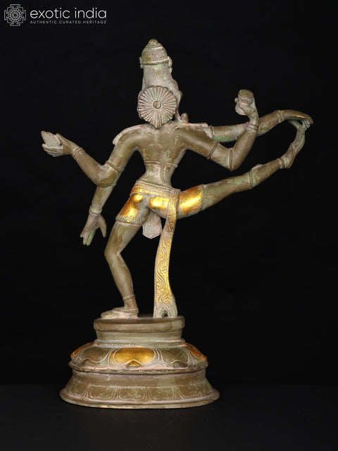 14" Shiva-The Dancer in One Leg Raised Mudra In Brass | Handmade | Made In India