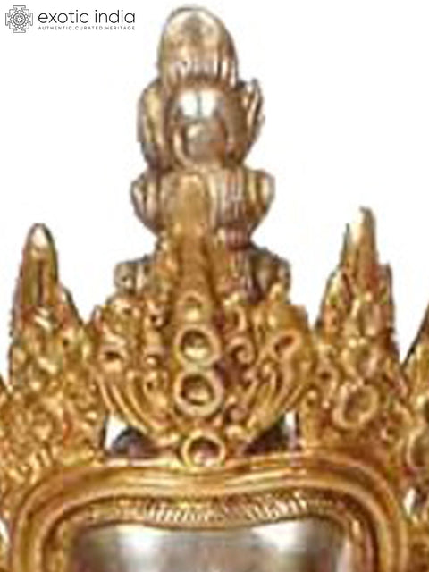 14" Brass Amitabha Buddha Idol Steeped in Meditation | Handmade Brass Idol | Made in India
