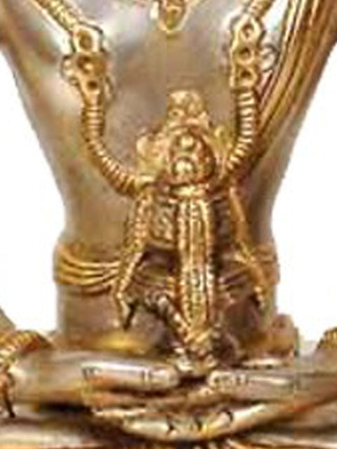 14" Brass Amitabha Buddha Idol Steeped in Meditation | Handmade Brass Idol | Made in India