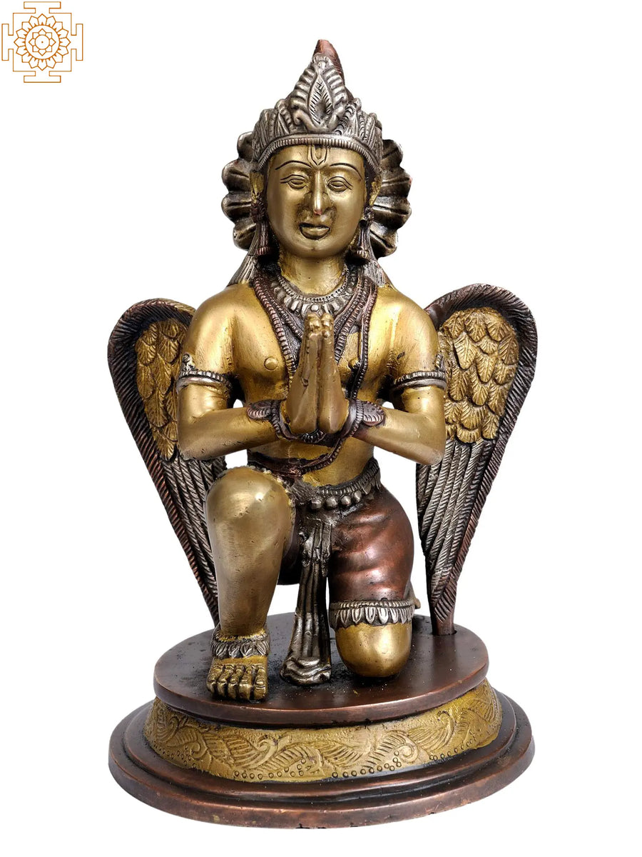 9" Garuda Brass Idol Handmade Symbol of Strength & Protection