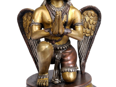 9" Man-Bird Garuda Brass Idol – Symbol of Strength & Protection, Handmade in India