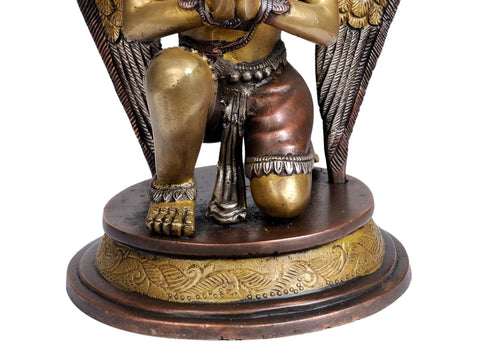 9" Man-Bird Garuda Brass Idol – Symbol of Strength & Protection, Handmade in India