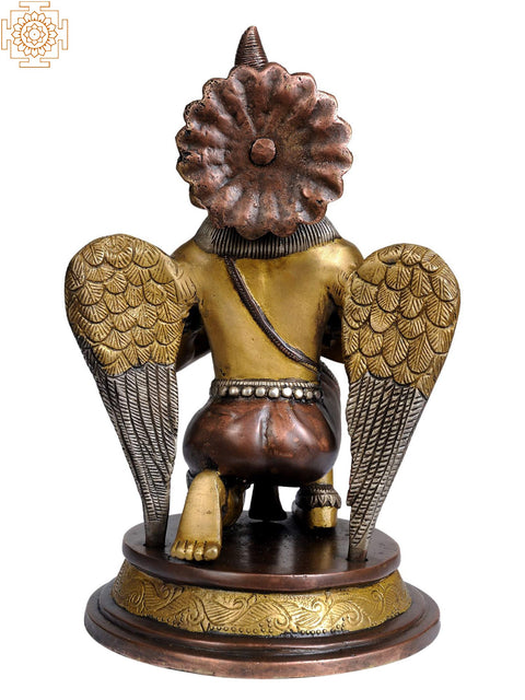 9" Man-Bird Garuda Brass Idol – Symbol of Strength & Protection, Handmade in India