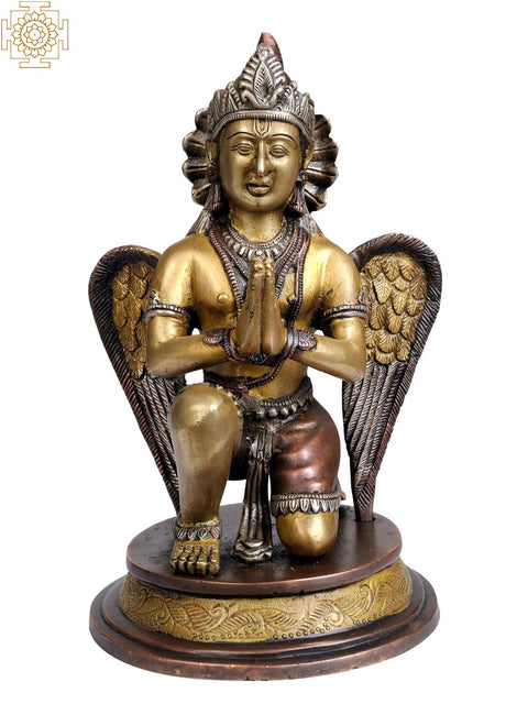 9" Man-Bird Garuda Brass Idol Ð Symbol of Strength & Protection, Handmade in India
