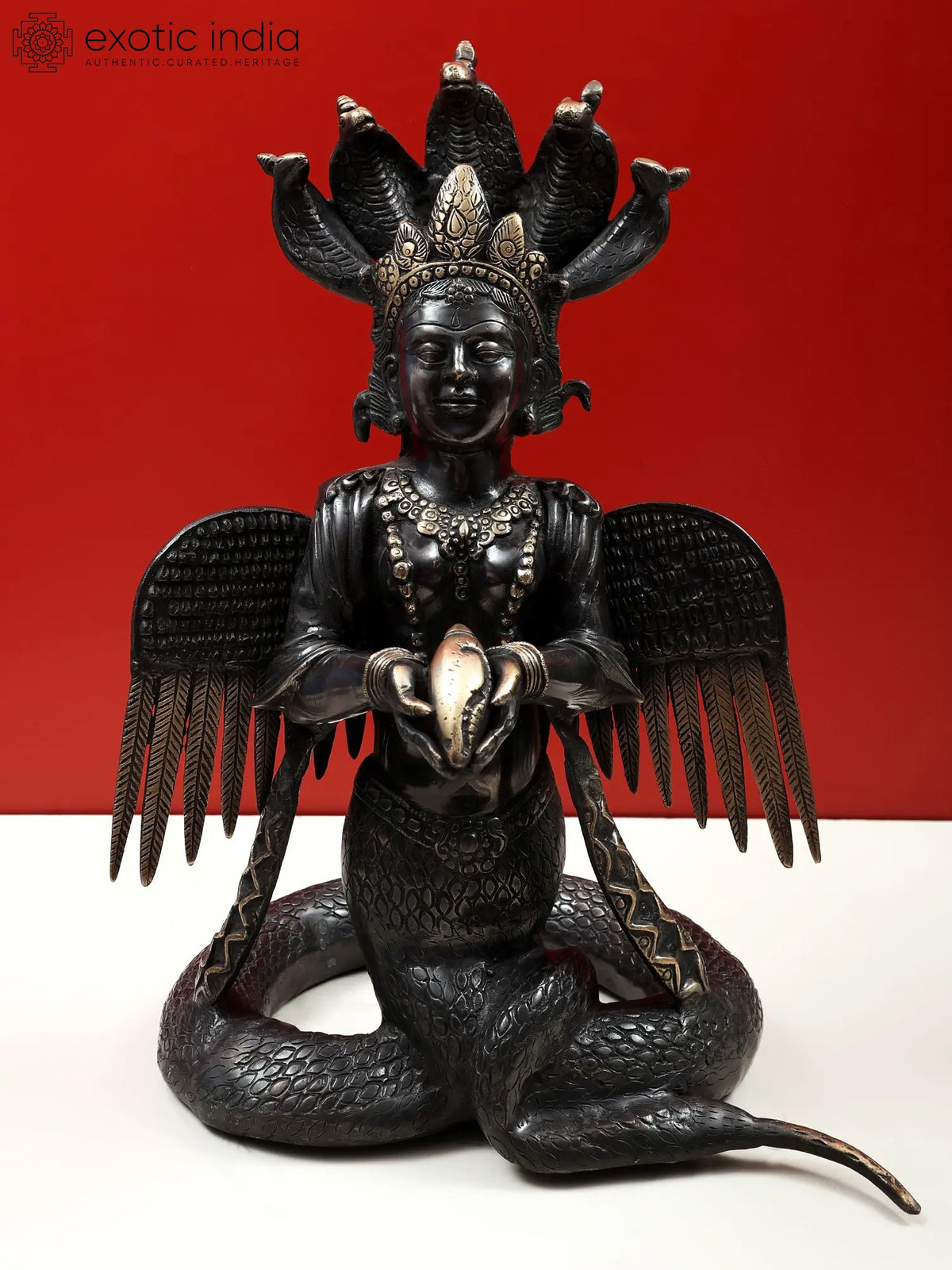 17" Naga Kanya (Snake Maiden) with The Thick Body in Brass | Handmade | Made In India