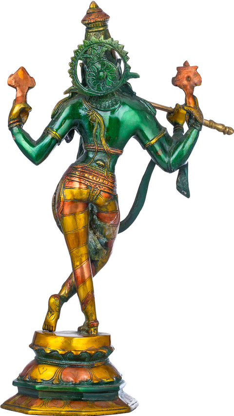 18" Cosmic Form of Lord Krishna Brass Statue | Handmade | Made in India