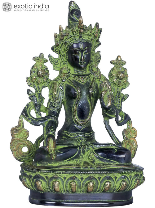 8" Brass White Tara Statue for Meditation and Home Pooja