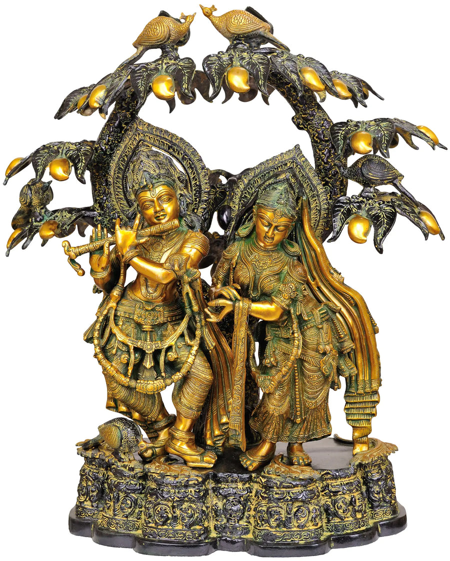 30" Radha Krishna Handmade Brass Statue for Home Decor