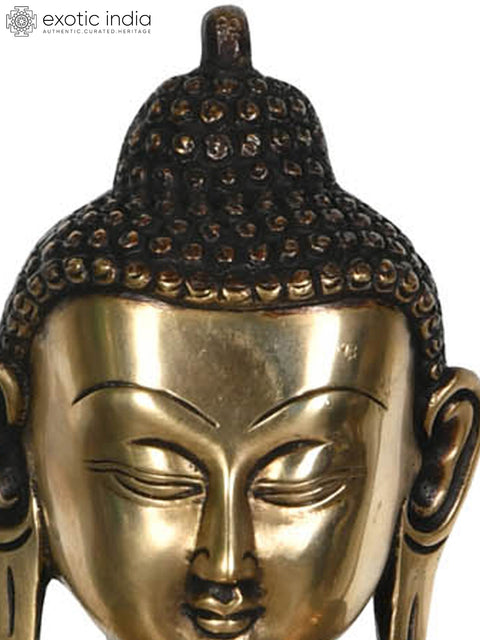 13" Monotone Buddha Preaching His Disciples In Brass | Handmade | Made In India