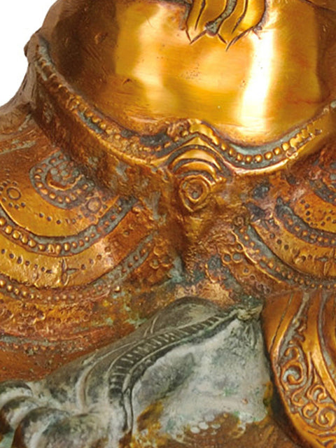 15" Tibetan Buddhist Deity Green Tara In Brass | Handmade | Made In India