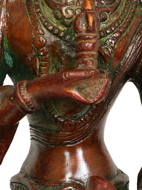 8" Handmade Aum Vajrasattva Hum Brass Statue Ð Crafted in India | Spiritual Decor