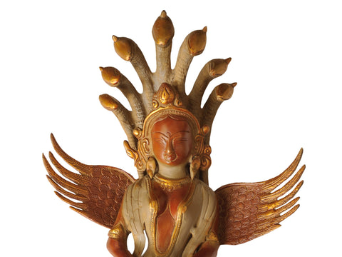 18" Naga-Kanya Wall-hanging Brass Statue | Handmade | Made in India
