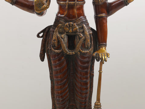 37" Vishnuji, His Stately Beauty In Brass | Handmade | Made In India