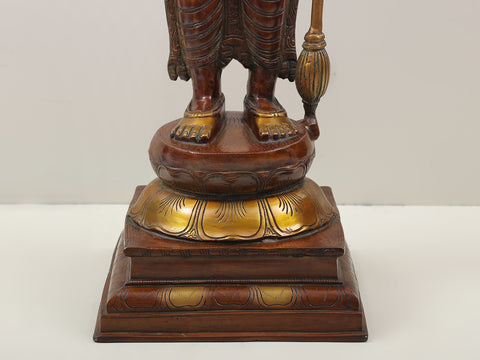 37" Vishnuji, His Stately Beauty In Brass | Handmade | Made In India
