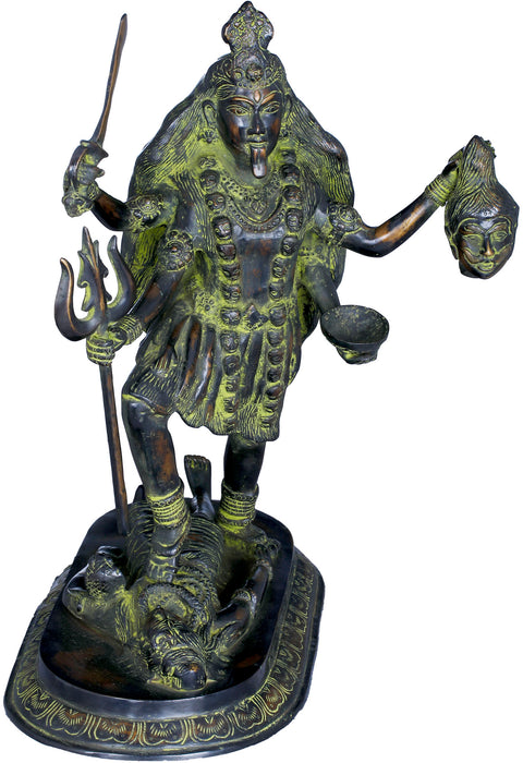 13" The Power Of Kali-Ma In Brass | Handmade | Made In India