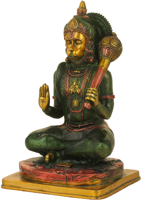 11" Hanuman Blessing His Devotees In Brass | Handmade | Made In India