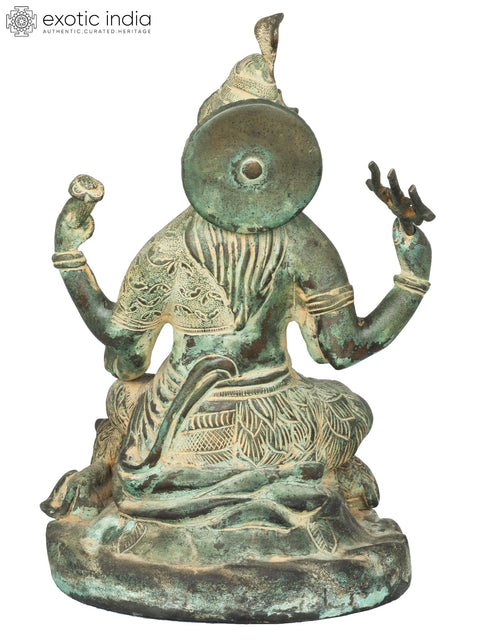 10" Twin-hued Ardhanarishvara In Brass | Handmade | Made In India