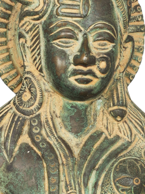 10" Twin-hued Ardhanarishvara In Brass | Handmade | Made In India