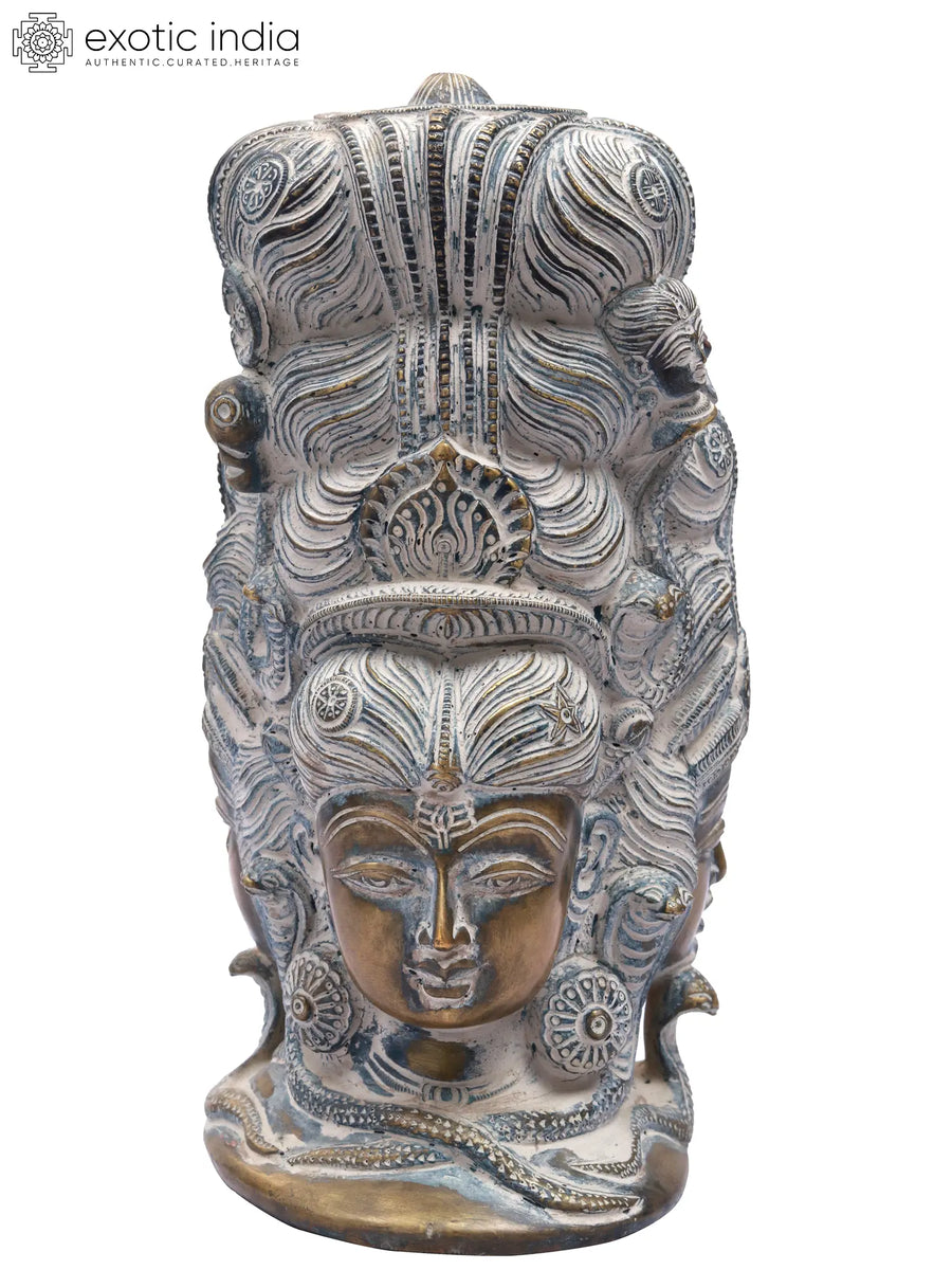 8" Mukhalingam Brass Idol With Parvati Handmade