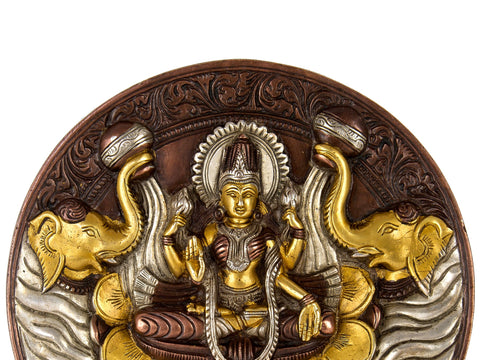 7" Lakshmi Wall-Hanging Brass Statue – Rising Over the Tide | Handmade in India