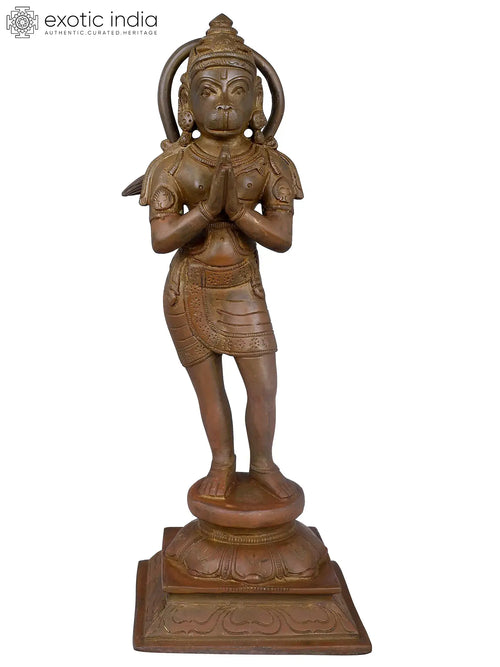 11" Hanuman Brass Statue for Pooja