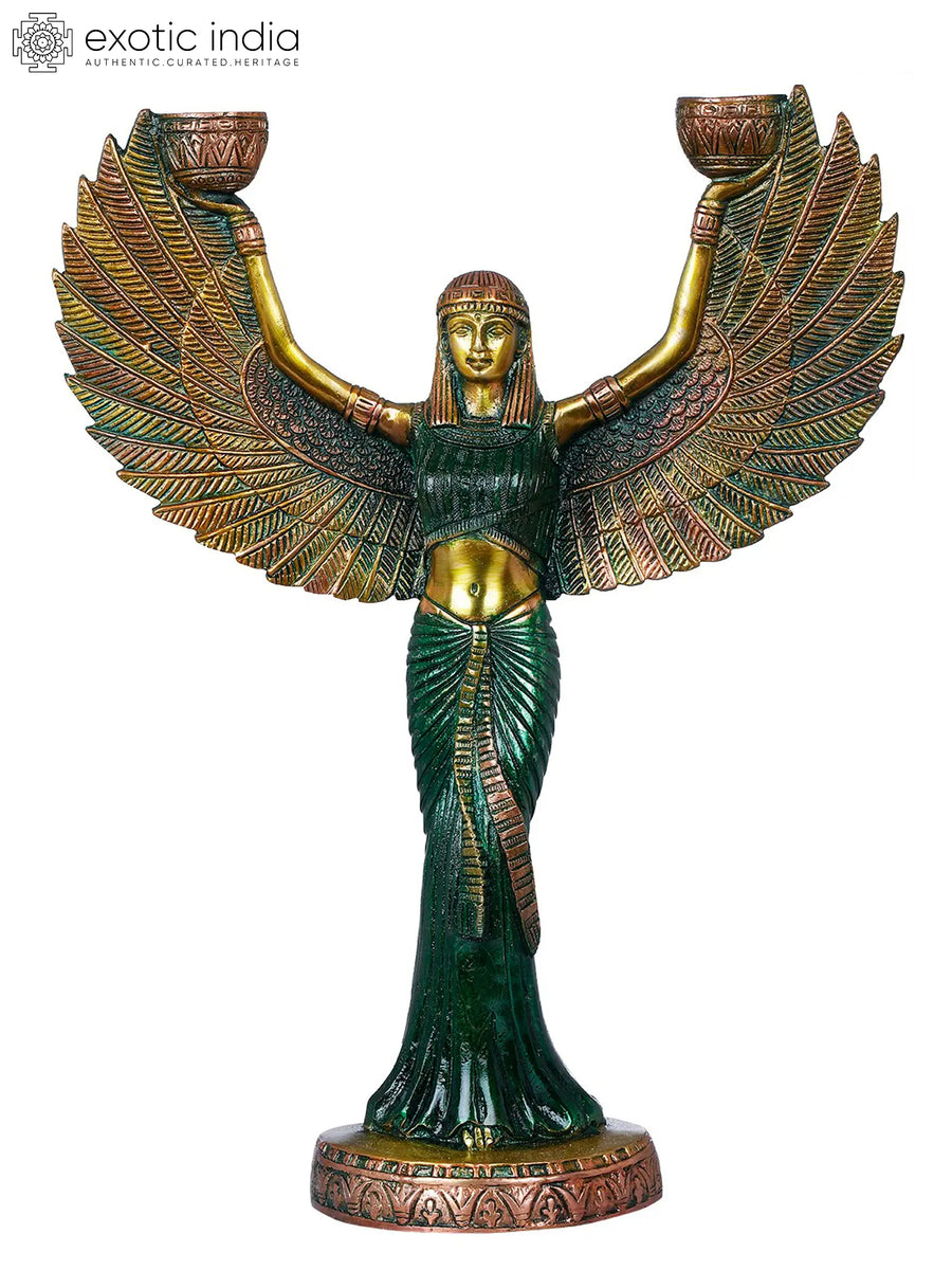 12" Handmade Goddess Isis Brass Statue for Home Decor