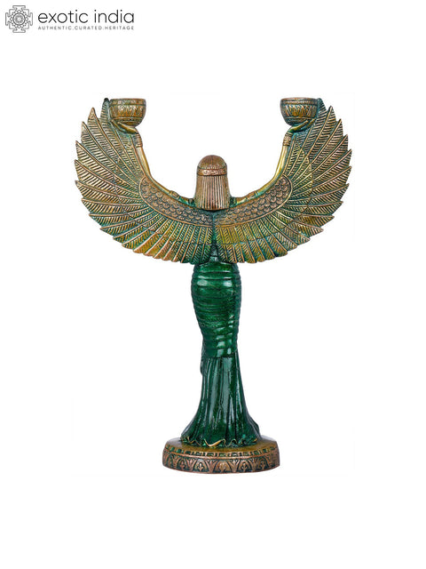 12" Handmade Goddess Isis Brass Statue – Spiritual Art | Crafted in India