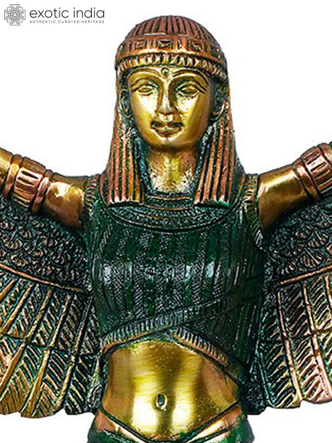 12" Handmade Goddess Isis Brass Statue – Spiritual Art | Crafted in India