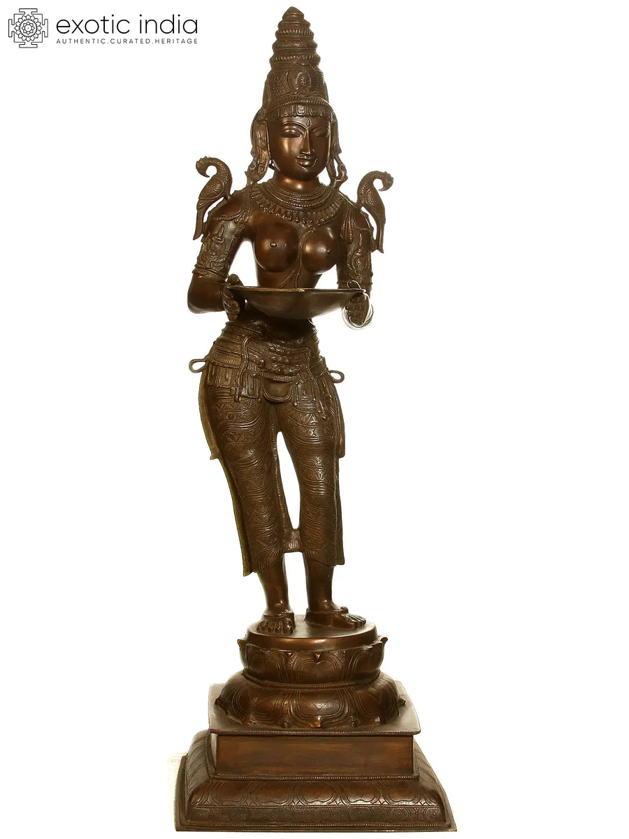 51" Handmade Deepalakshmi Brass Statue for Home Pooja