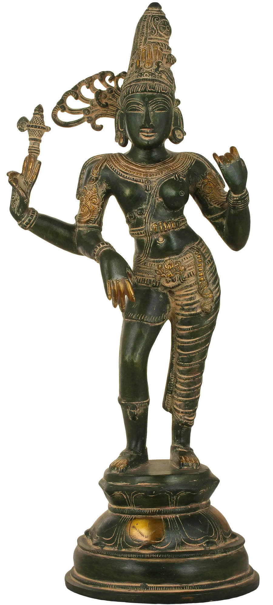 19" Ardhanarishvara Shiva-Shakti Handmade Brass Statue