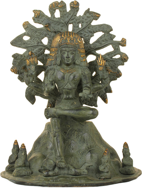 12" Magnificence of Dakshinamurti Shiva Brass Statue – Exquisite Handmade Art | Made in India