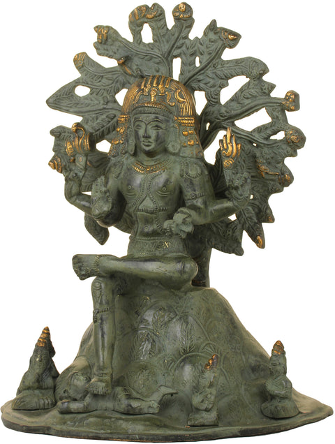 12" Magnificence of Dakshinamurti Shiva Brass Statue – Exquisite Handmade Art | Made in India