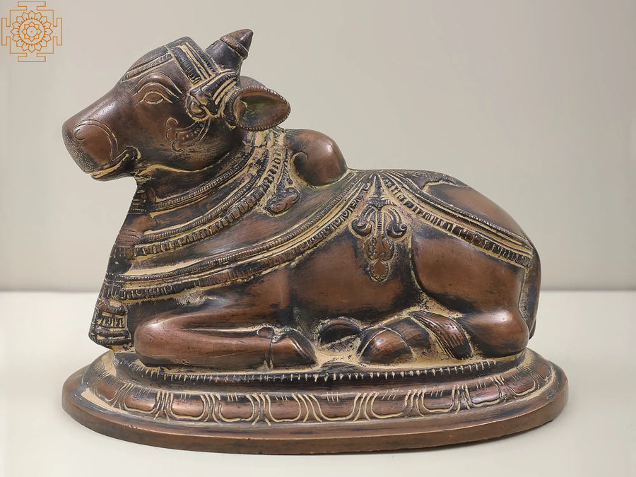 5" Handmade Nandi Brass Statue for Pooja