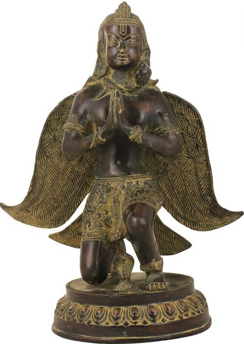 13" Garuda Brass Statue Handmade Nepalese Art