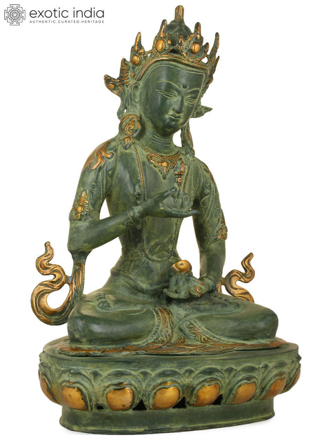 16" Vajrasattva, The Primordial Buddha (Tibetan Buddhist Deity) In Brass | Handmade | Made In India
