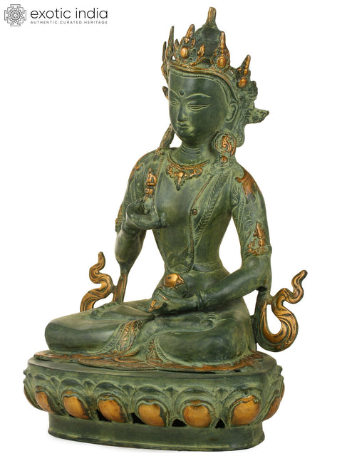 16" Vajrasattva, The Primordial Buddha (Tibetan Buddhist Deity) In Brass | Handmade | Made In India